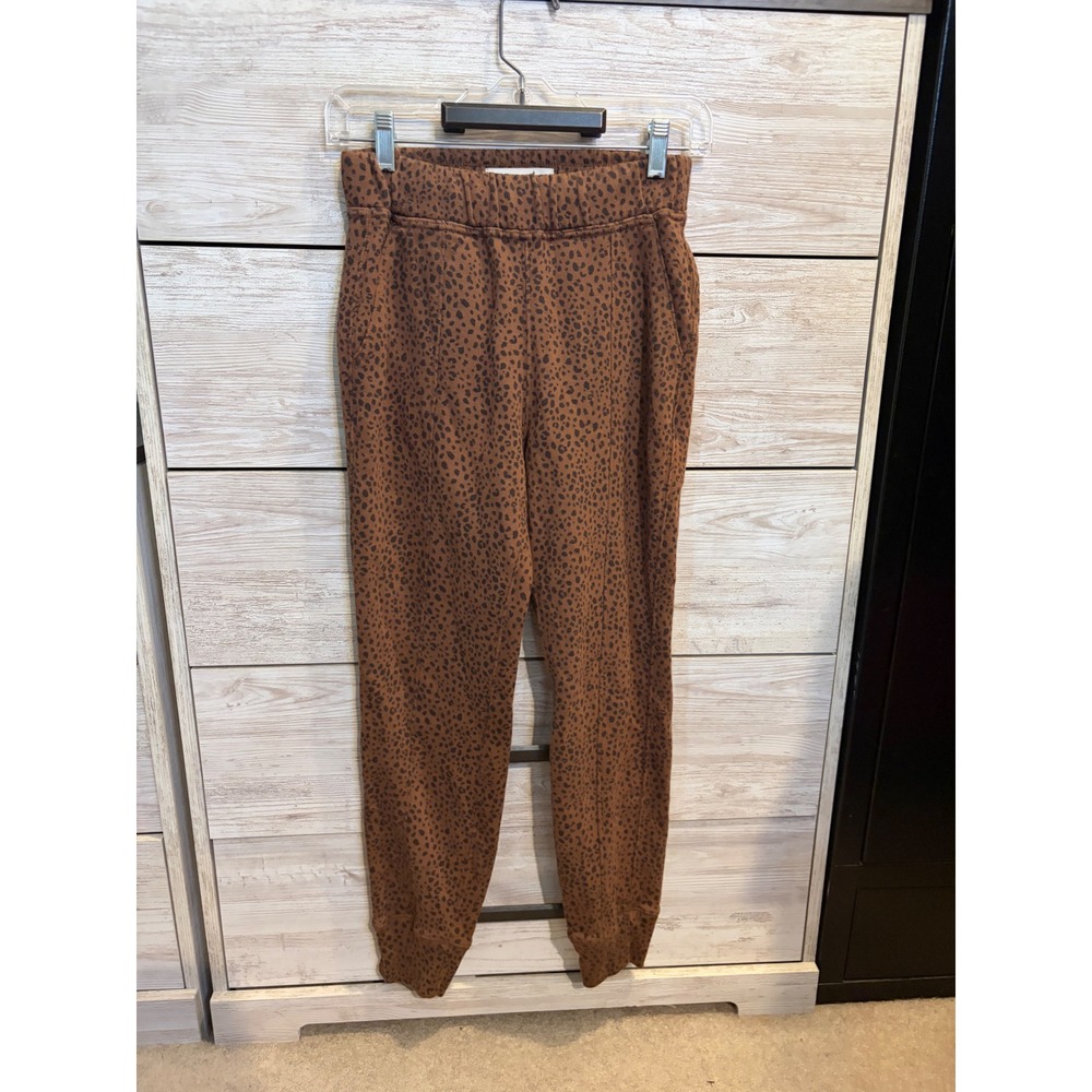 Abercrombie & Fitch Soft AF Leopard Print Joggers Brown High Waist XS - Picture 2 of 6